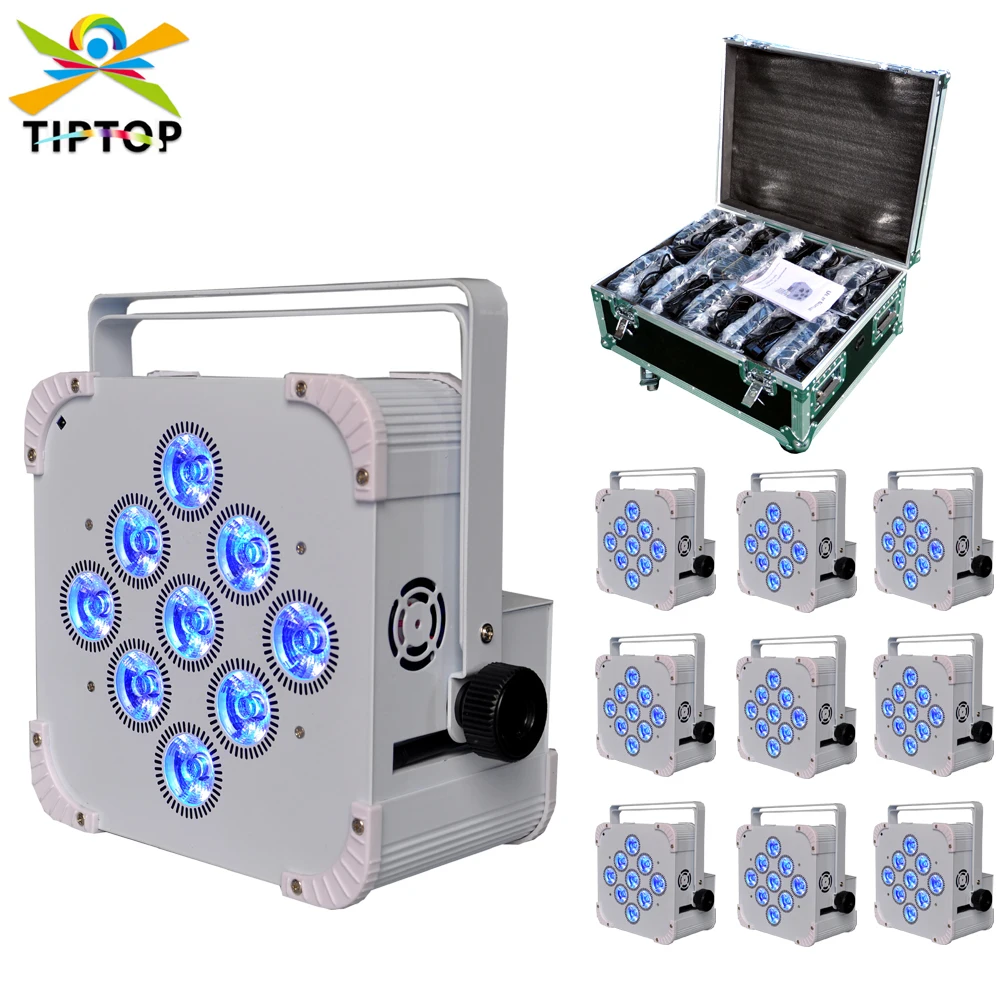 10IN1 Charging Flightcase Pack 9x18W LED Display Battery Wireless Flat Led Par Light Power In Out IR Remote Control DMX512/Sound
10IN1 Charging Flightcase Pack 9x18W LED Display Battery Wireless Flat Led Par Light Power In Out IR Remote Control DMX512/Sound