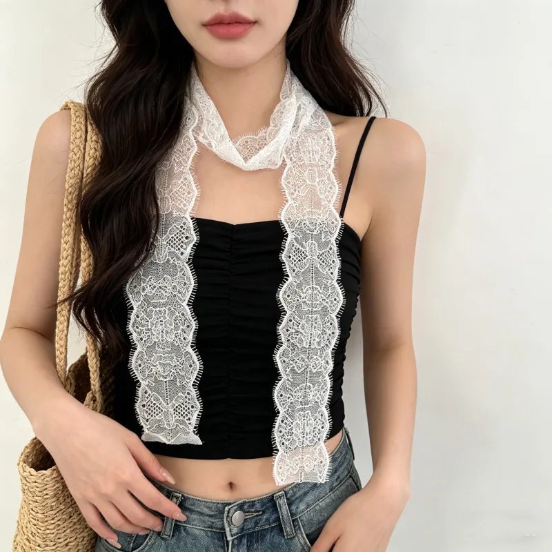 Korean White Eyelash Lace Scarf Elegant Gentle Long Scarf for Women Summer Versatile Fashion Accessory Soft Headwear
Korean White Eyelash Lace Scarf Elegant Gentle Long Scarf for Women Summer Versatile Fashion Accessory Soft Headwear