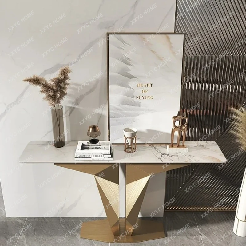 Light Luxury Stone Plate Creative Simple Modern Entrance Cabinet Door-to-Door Metal Console Tables
Light Luxury Stone Plate Creative Simple Modern Entrance Cabinet Door-to-Door Metal Console Tables