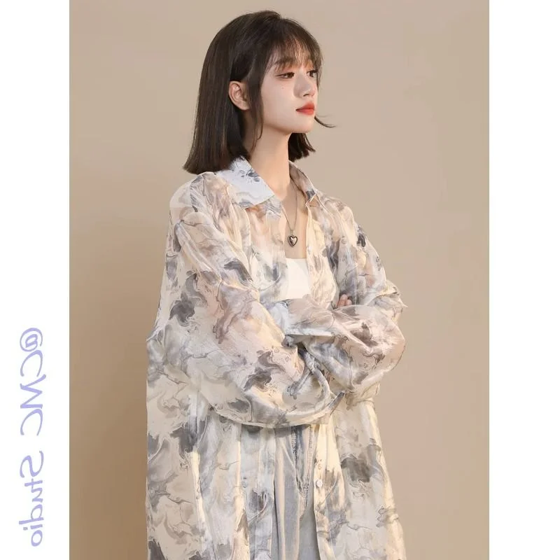 Korean Style plus Size 300 Pounds Dyed Shirt Women's Summer Loose All-Match Thin Outerwear Sun Protection Clothing by Aoumy
Korean Style plus Size 300 Pounds Dyed Shirt Women's Summer Loose All-Match Thin Outerwear Sun Protection Clothing by Aoumy