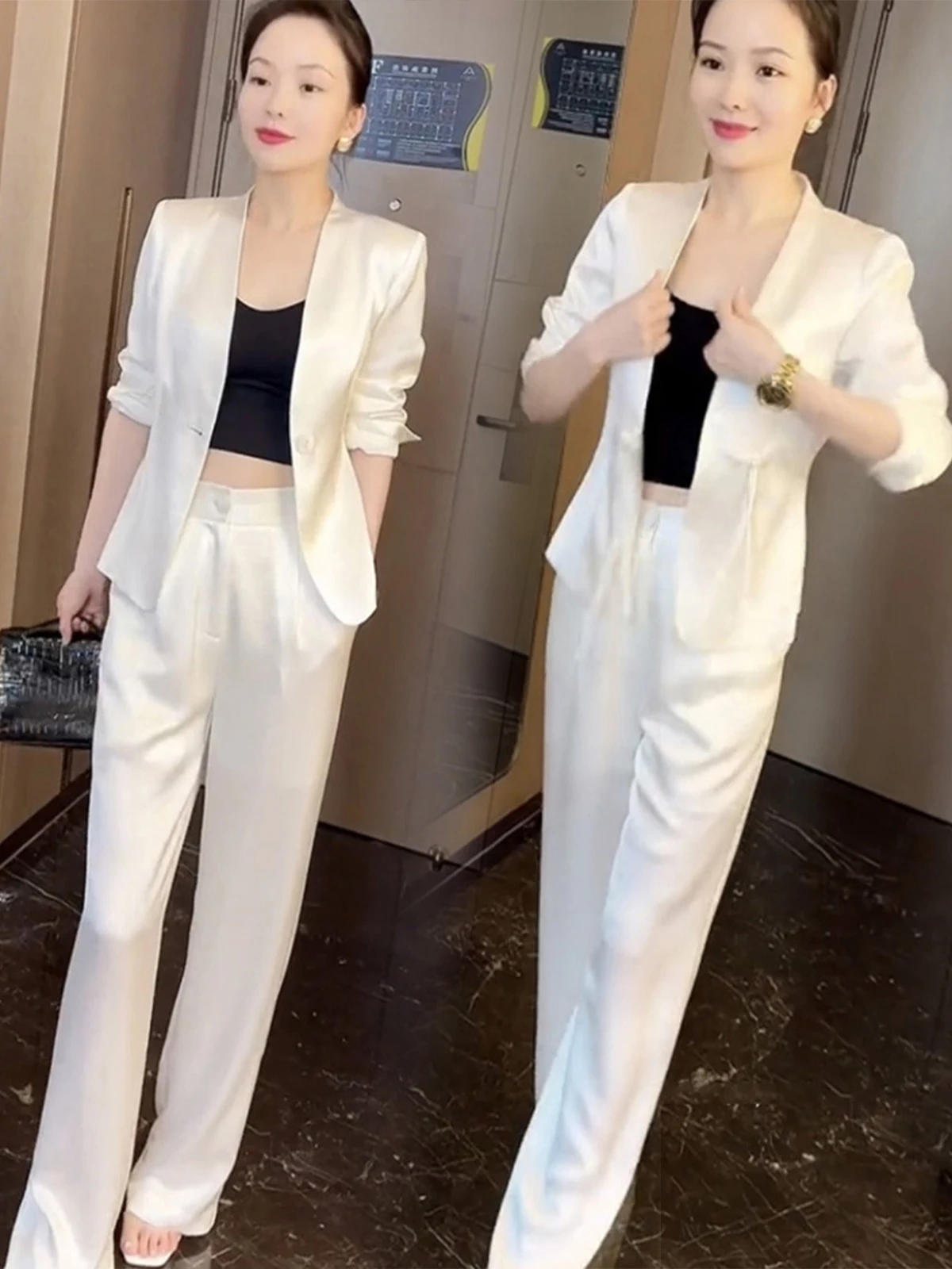 Summer Casual Women's Suit Set Commute Ele Profional Two-Piece Ensemble Faionable Workwear Long Pants High Waist
Summer Casual Women's Suit Set Commute Ele Profional Two-Piece Ensemble Faionable Workwear Long Pants High Waist