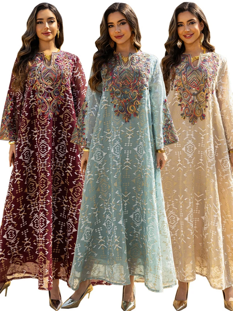 Eid Dress for Women Abaya Muslim Mesh Embroidery Party Vestidos Largos Caftan Robe Jalabiya Dubai Kaftan Ramadan 2025 Morocco
Eid Dress for Women Abaya Muslim Mesh Embroidery Party Vestidos Largos Caftan Robe Jalabiya Dubai Kaftan Ramadan 2025 Morocco