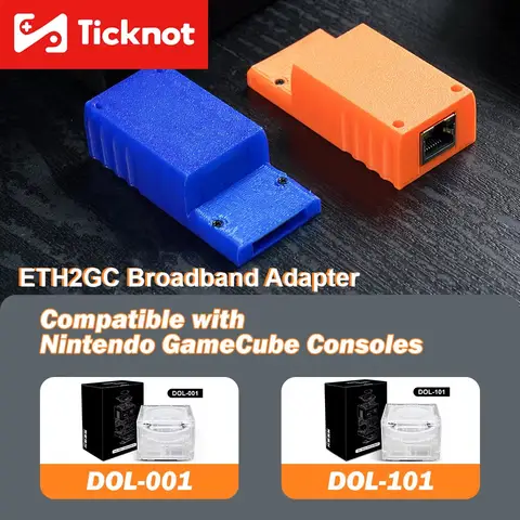 TicKnot ETH2GC Ethernet Module Receiver For Nintendo Gamecube Broadband Adapter Lan Connector Support Online Games