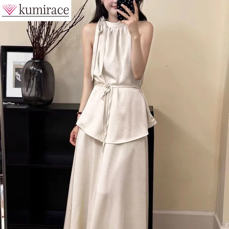 2025 Neck and Shoulder Hanging Satin Waist Cinching Set, Loose and Slimming Texture, Vinegar Fashion and Western-style Set
2025 Neck and Shoulder Hanging Satin Waist Cinching Set, Loose and Slimming Texture, Vinegar Fashion and Western-style Set