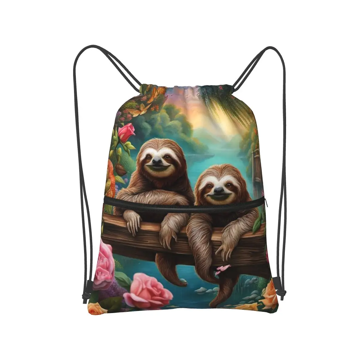 Lovely Sloth Print Backpacks Portable Drawstring Bags Sundries Bag Book Bags for Travel Students
Lovely Sloth Print Backpacks Portable Drawstring Bags Sundries Bag Book Bags for Travel Students
