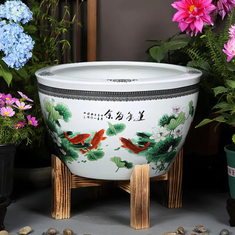 Ceramic fish tank floor-to-ceiling ancient method balcony courtyard water tank hydroponics special landscaping lotus bowl
Ceramic fish tank floor-to-ceiling ancient method balcony courtyard water tank hydroponics special landscaping lotus bowl