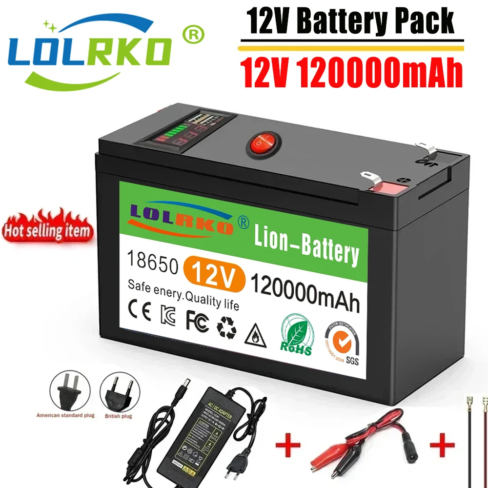 2024 Upgraded LiFePO4 Lithium Battery 12V 120Ah Portable Rechargeable Battery Built-in 5V 2.1A Usb Power Display Port Charging
2024 Upgraded LiFePO4 Lithium Battery 12V 120Ah Portable Rechargeable Battery Built-in 5V 2.1A Usb Power Display Port Charging
