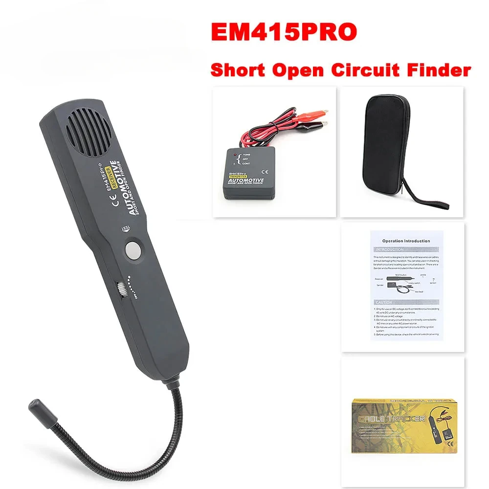6-42 В EM415PRO Автомобильный короткий кабельный трекер и детектор открытого провода Универсальный EM415 PRO найти автомобильную линию диагностики короткого замыкания проводов
6-42 В EM415PRO Автомобильный короткий кабельный трекер и детектор открытого провода Универсальный EM415 PRO найти автомобильную линию диагностики короткого замыкания проводов