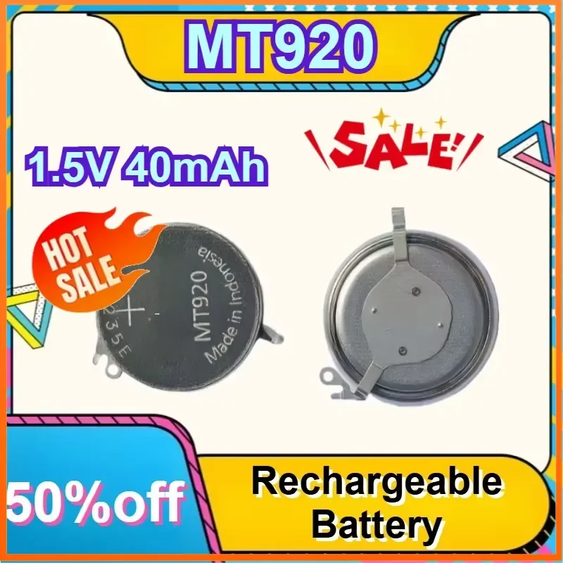 30235MY MT920 1.5V 40mAh Two Pins Watch Movement Parts Eco-Drive Battery Solar Rechargeable Battery
30235MY MT920 1.5V 40mAh Two Pins Watch Movement Parts Eco-Drive Battery Solar Rechargeable Battery
