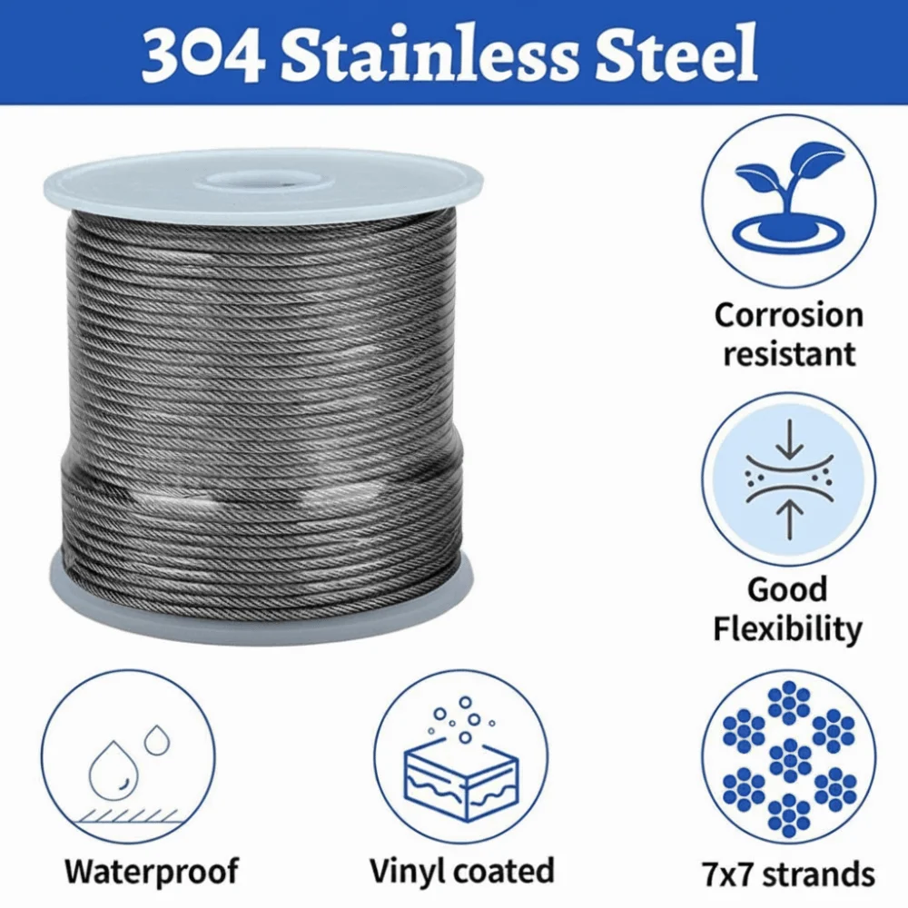 304 Stainless Steel Stainless Steel Cable Rope Heavy Duty Roll Kits Heavy Duty Wire Cable PVC Coated Stainless Steel
304 Stainless Steel Stainless Steel Cable Rope Heavy Duty Roll Kits Heavy Duty Wire Cable PVC Coated Stainless Steel