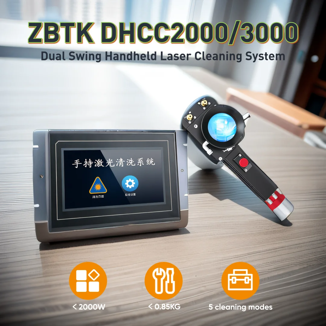 ZBTK DHCC2000 DHCC3000 двухосевая ручная Лазерная чистящая головка, двойная маятниковая волоконная лазерная система для очистки металла, дерева
ZBTK DHCC2000 DHCC3000 двухосевая ручная Лазерная чистящая головка, двойная маятниковая волоконная лазерная система для очистки металла, дерева
