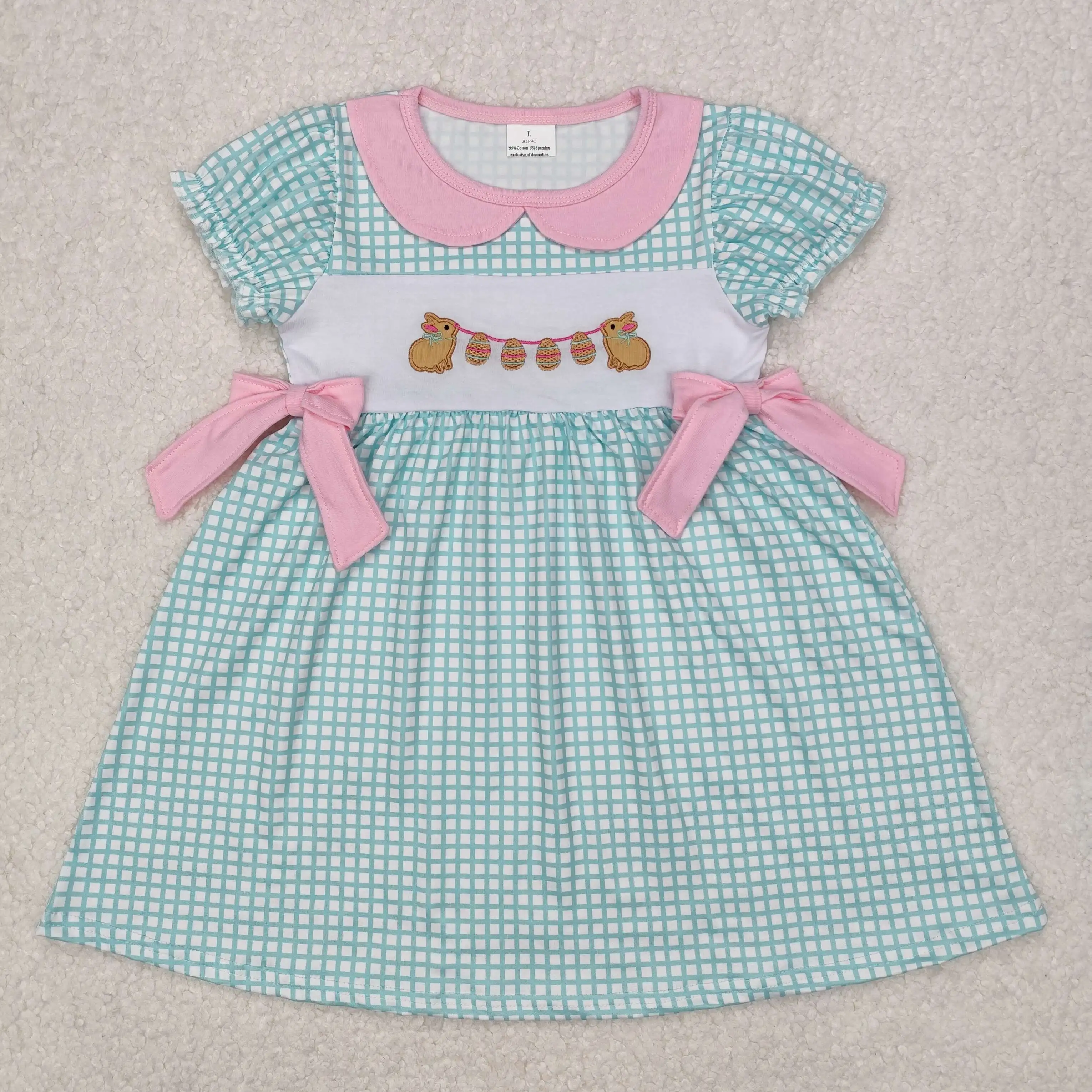 3.10 NEW STOCK baby girls summer dress wholesale boutique embroidered Easter bunny egg pattern plaid short-sleeved dress
3.10 NEW STOCK baby girls summer dress wholesale boutique embroidered Easter bunny egg pattern plaid short-sleeved dress