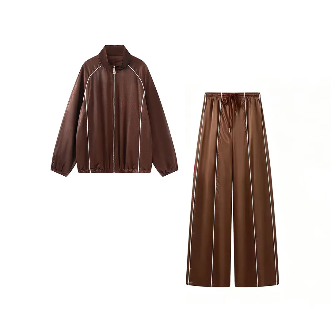 SuperAen Women's European and American-style Fashion Simple Long-sleeved Sports Top Casual Wide-leg Pants Two Pieces Sets
SuperAen Women's European and American-style Fashion Simple Long-sleeved Sports Top Casual Wide-leg Pants Two Pieces Sets