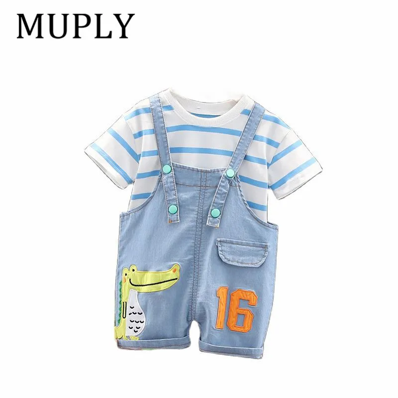 Newborn Kid Baby Boy Clothes Set Striped Round Neck T-Shirt Top and Denim Dinosaur Pants Overalls Cotton Summer Outfits
Newborn Kid Baby Boy Clothes Set Striped Round Neck T-Shirt Top and Denim Dinosaur Pants Overalls Cotton Summer Outfits