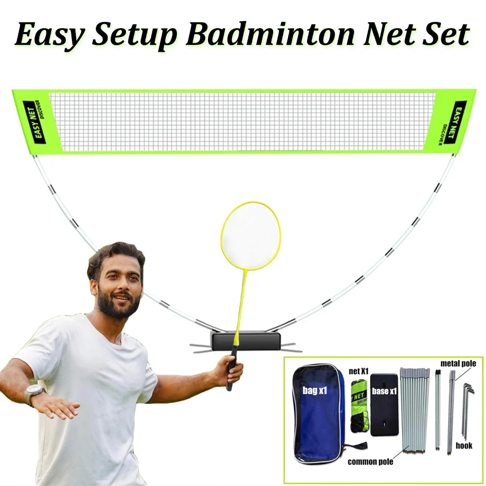 Portable Badminton Net Set Instant Setup Net Set With Assemble Tools and Carry Storage Bag for Beach Park Picnic Outdoor Games
Portable Badminton Net Set Instant Setup Net Set With Assemble Tools and Carry Storage Bag for Beach Park Picnic Outdoor Games