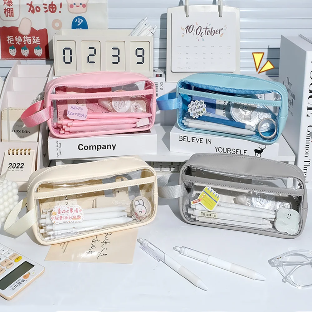 INS Large Capacity Transparent Pencil Bag Aesthetic School Cases Kawaii Stationery Holder Bag Pen Case Students School Supplies
INS Large Capacity Transparent Pencil Bag Aesthetic School Cases Kawaii Stationery Holder Bag Pen Case Students School Supplies