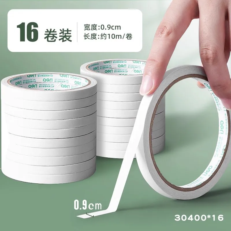 Deli 30400 двусторонняя лента 0,9 см * 10 м 16 рулонов высокой вязкости, сильная фиксация, не оставляющие следы, хлопковая бумага, широкая лента
Deli 30400 двусторонняя лента 0,9 см * 10 м 16 рулонов высокой вязкости, сильная фиксация, не оставляющие следы, хлопковая бумага, широкая лента