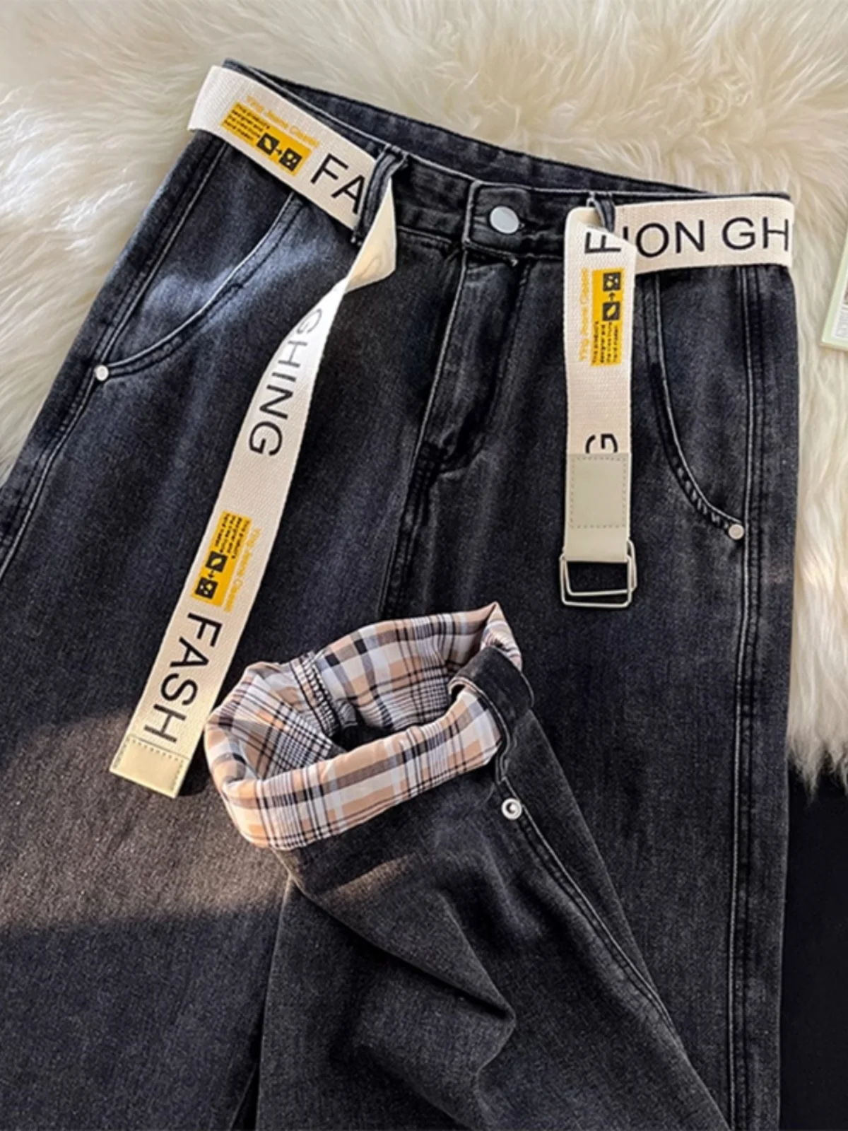 Extra Large Size Men's Casual Wide Leg Jeans American Style Cuffed Denim Pants High Waist Straight Tube Dad Pants Youth Trend
Extra Large Size Men's Casual Wide Leg Jeans American Style Cuffed Denim Pants High Waist Straight Tube Dad Pants Youth Trend