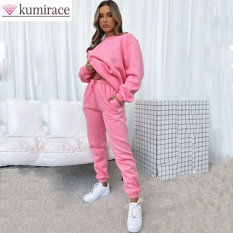 Autumn and winter new solid color pullover with velvet long sleeved women's fashion casual pants two-piece set winter clothes
Autumn and winter new solid color pullover with velvet long sleeved women's fashion casual pants two-piece set winter clothes