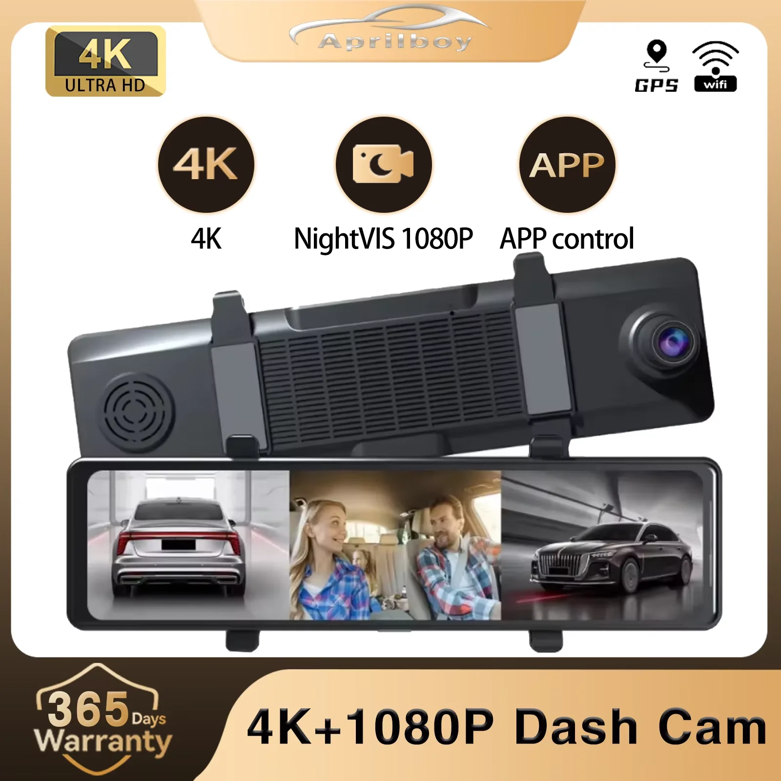 Aprilboy 12'' Car Dash Cam 3 Channel with GPS Night Vision WiFi for Car Front Left Right Rear Loop Recording 24H Parking Monitor
Aprilboy 12'' Car Dash Cam 3 Channel with GPS Night Vision WiFi for Car Front Left Right Rear Loop Recording 24H Parking Monitor