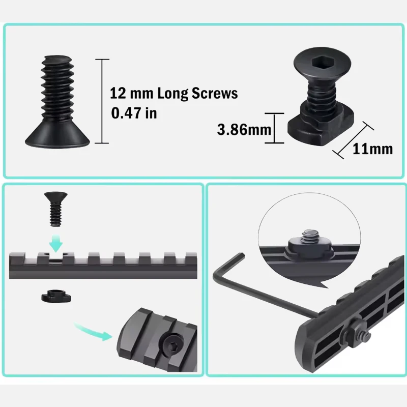10 штук винтов и гаек для замены направляющих, Т-образные гайки для комплекта для замены.
10 штук винтов и гаек для замены направляющих, Т-образные гайки для комплекта для замены.