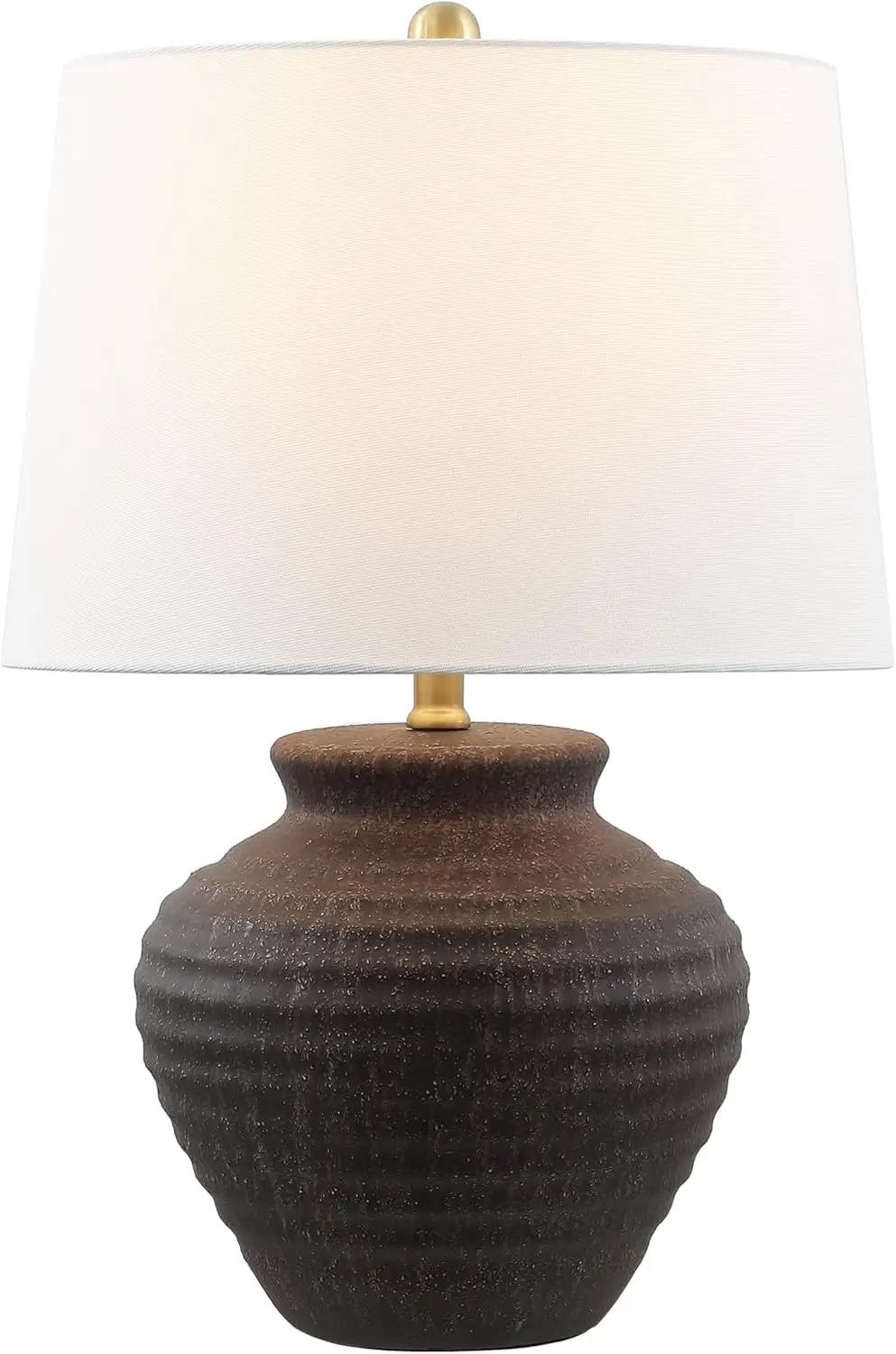 23-Inch Dark Brown Ceramic Table Lamp with Fabric Shade, LED Bulb Included, Bedside Nightstand Lamp for Home Decor
23-Inch Dark Brown Ceramic Table Lamp with Fabric Shade, LED Bulb Included, Bedside Nightstand Lamp for Home Decor