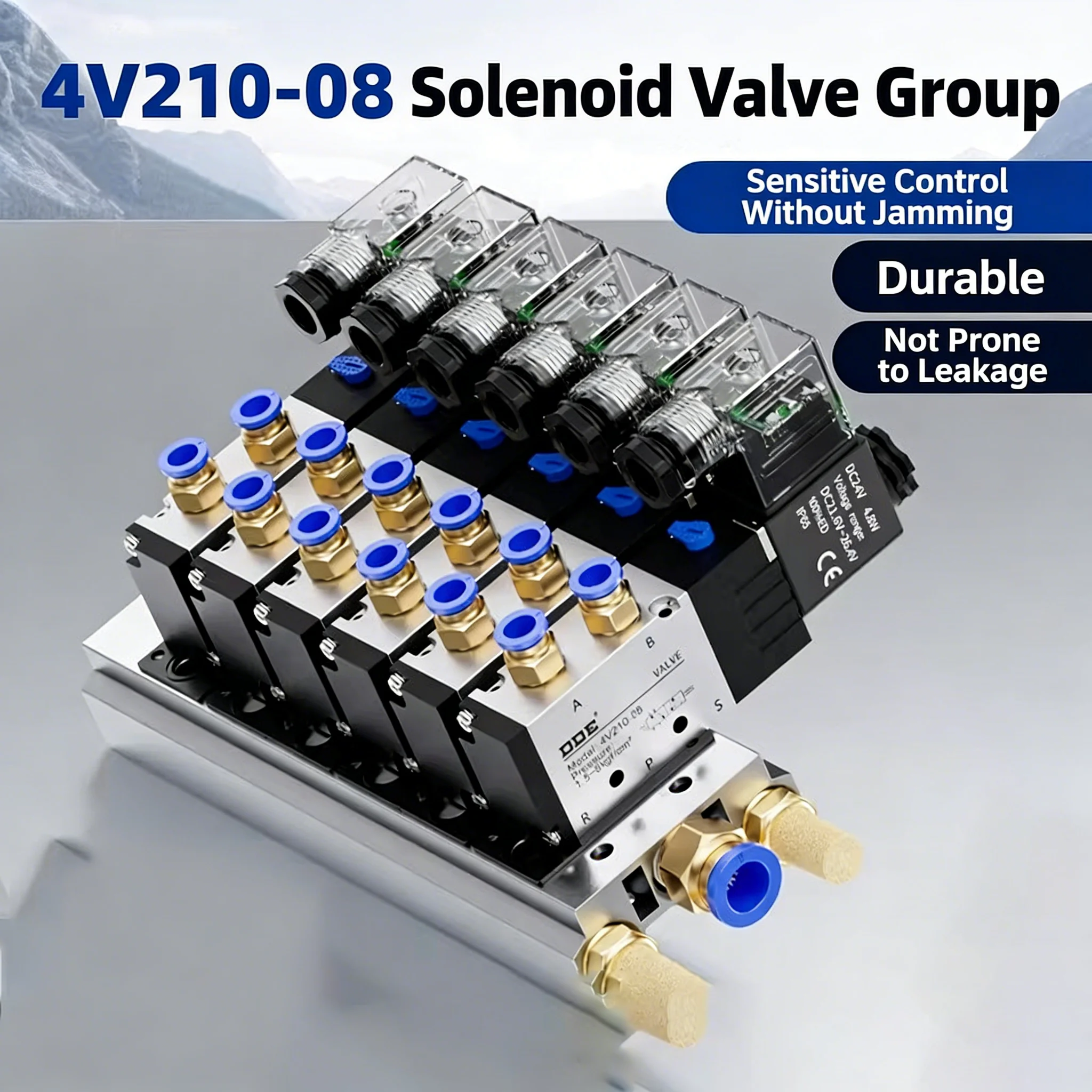 Pneumatic Solenoid Control Valve Group 24v Three-position Valve Group 4v210-08 Electronic Air Valve 220V Combination 4V110-06
Pneumatic Solenoid Control Valve Group 24v Three-position Valve Group 4v210-08 Electronic Air Valve 220V Combination 4V110-06