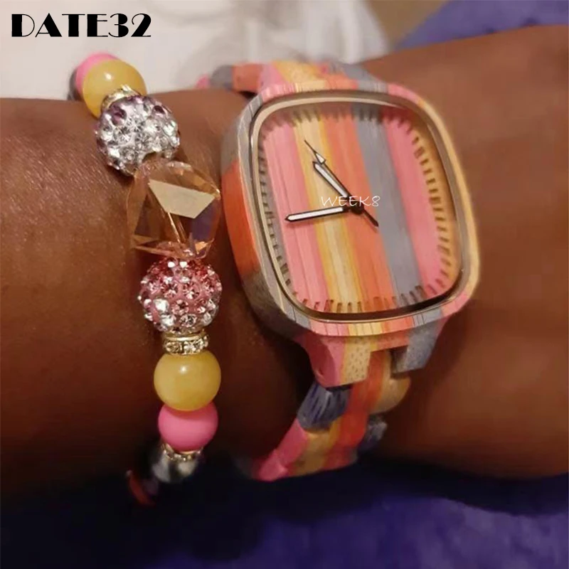 Colorful Bambooo Wood Watch for Women Real Wooden Band Quartz Wristwatch Lady Watches Dropshipping Clock Female Relogio Feminino
Colorful Bambooo Wood Watch for Women Real Wooden Band Quartz Wristwatch Lady Watches Dropshipping Clock Female Relogio Feminino