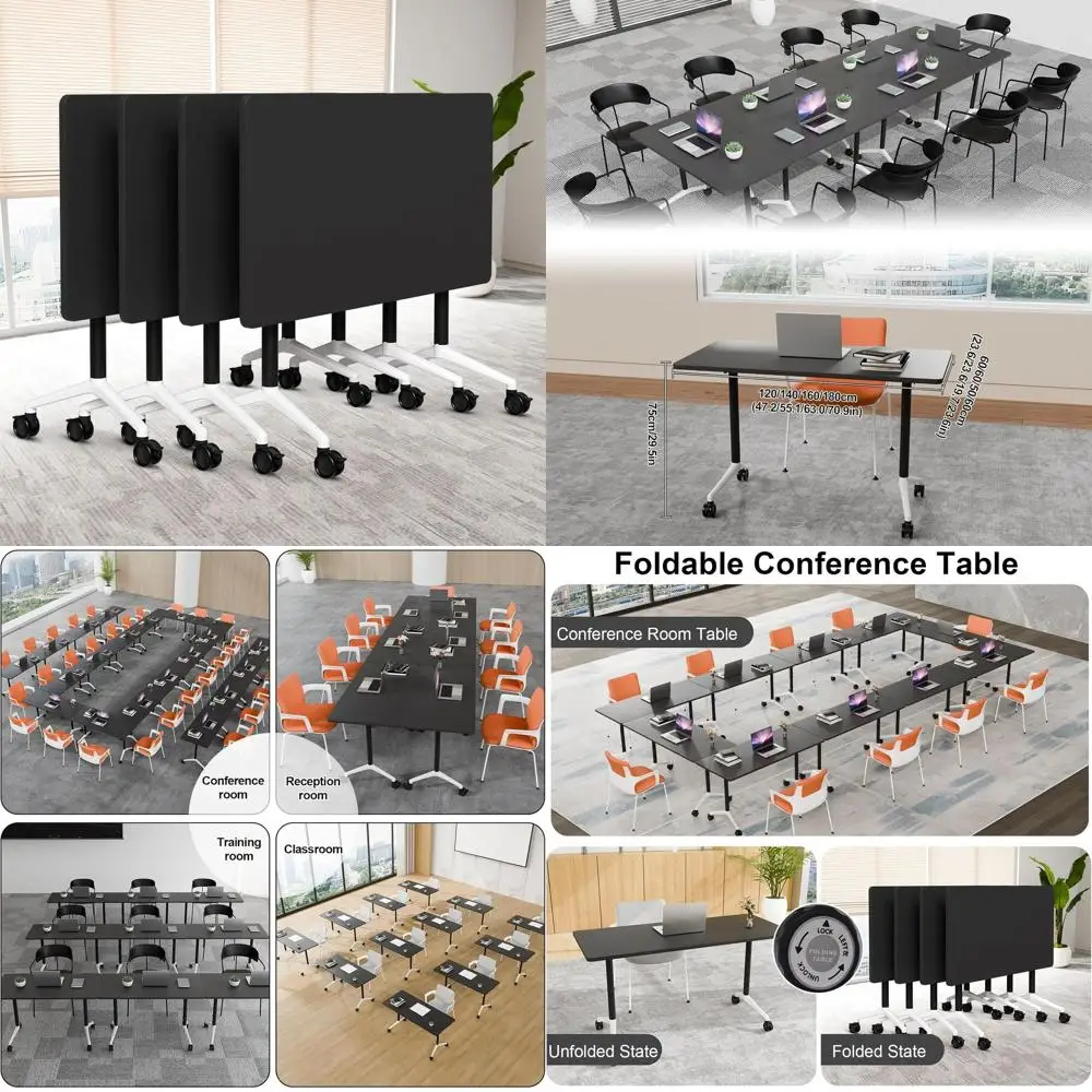 Collapsible Rolling Conference Tables, 6-Pack for Meetings, Training, Office, and Classroom (Black, 55, 4)
Collapsible Rolling Conference Tables, 6-Pack for Meetings, Training, Office, and Classroom (Black, 55, 4)