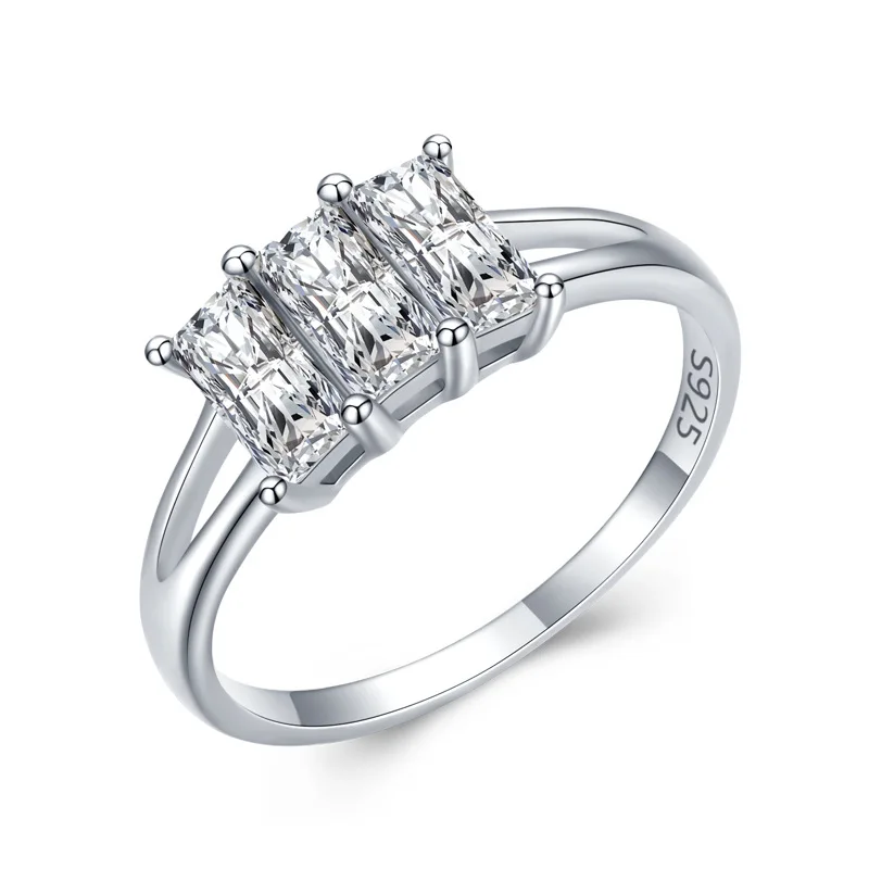 S925 Pure Silver Rectangular Diamond Band Ring Women's Fashion Wedding Jewelry for Parties
S925 Pure Silver Rectangular Diamond Band Ring Women's Fashion Wedding Jewelry for Parties