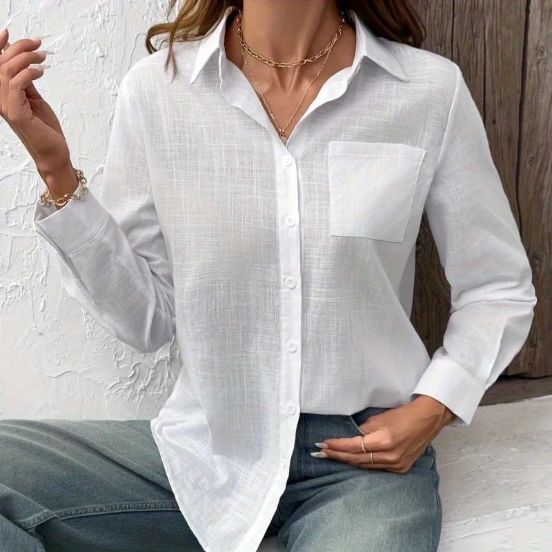 Новая однотонная рубашка, легкий дышащий топ с длинными рукавами на весну, лето и осень.
Новая однотонная рубашка, легкий дышащий топ с длинными рукавами на весну, лето и осень.