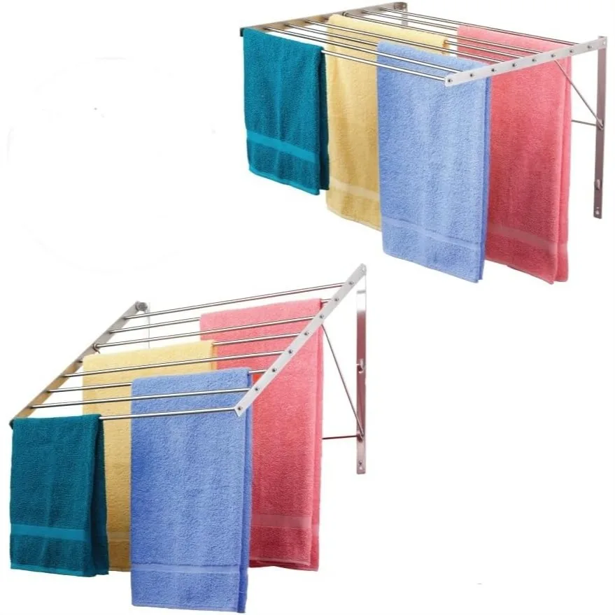 Wall Mounted Clothes Drying Rack 30" Wide 20 Linear Feet 8 Stainless Steel Rods 60 lb Capacity Space-Saving Design
Wall Mounted Clothes Drying Rack 30" Wide 20 Linear Feet 8 Stainless Steel Rods 60 lb Capacity Space-Saving Design