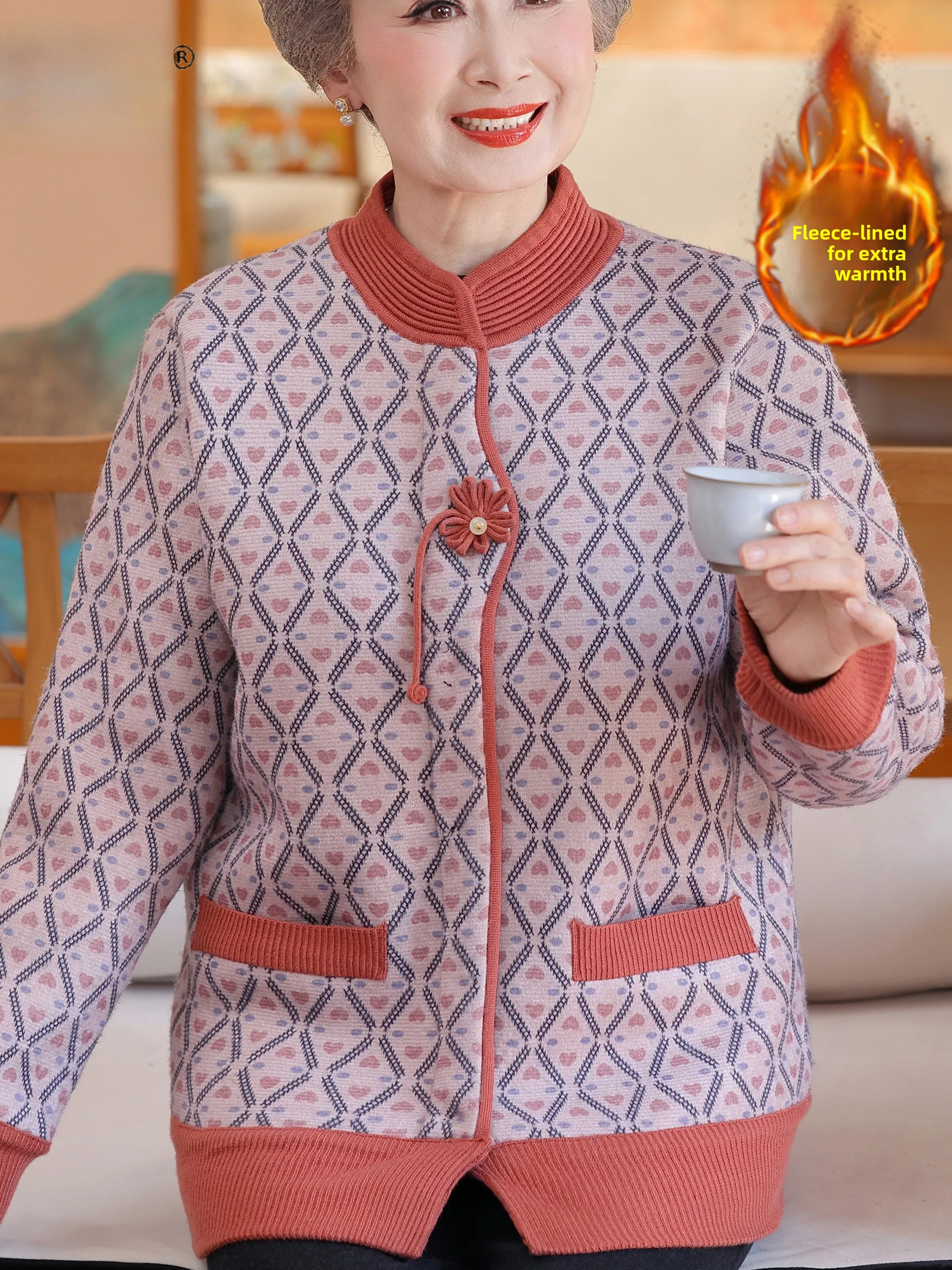 Thiened Fce Теплый женский вязаный кардиган, пальто с бархатным воротником из ягненка, хлопковая одежда, осень-зима, для среднего возраста и ли...
Thiened Fce Теплый женский вязаный кардиган, пальто с бархатным воротником из ягненка, хлопковая одежда, осень-зима, для среднего возраста и ли...