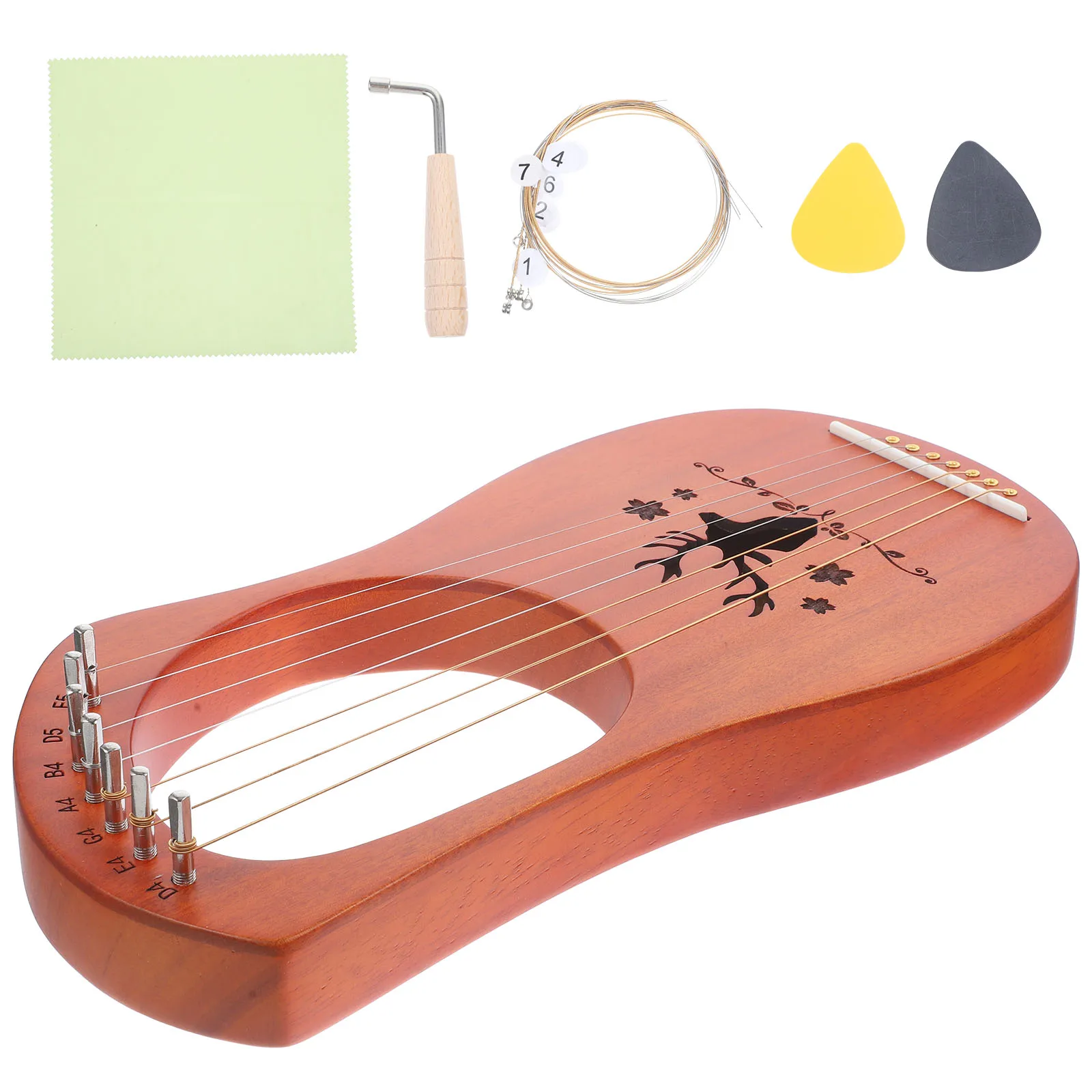 1Set 7 String Lyre Harp Wooden Body Portable Small Lightweight Instrument Musical Harp for Beginners Children String Instrument
1Set 7 String Lyre Harp Wooden Body Portable Small Lightweight Instrument Musical Harp for Beginners Children String Instrument