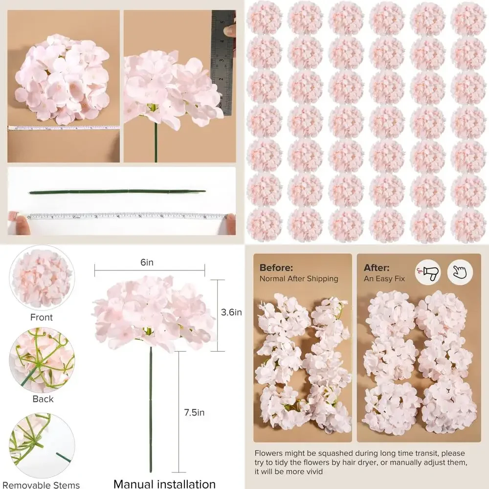 64 шт. искусственные цветы гортензии, шелковые головки гортензии с стеблими, розовые цветы гортензии для свадебного центрального украшения своими руками Baby Sho
64 шт. искусственные цветы гортензии, шелковые головки гортензии с стеблими, розовые цветы гортензии для свадебного центрального украшения своими руками Baby Sho