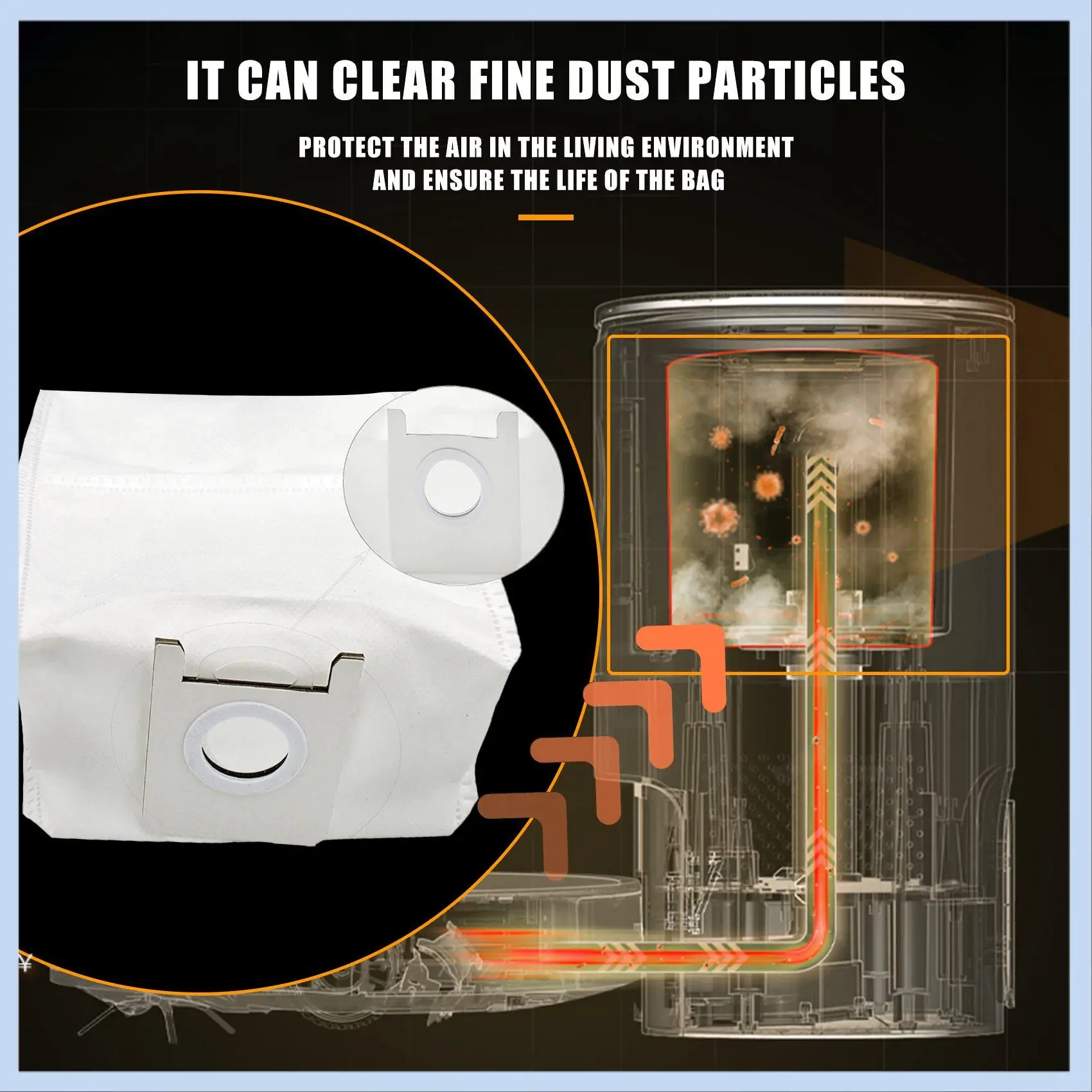 EAS-8 Pack Dust Bag Replacement For Xiaomi Roidmi Robot Sweeping EVE Plus Vacuum Cleaner Replenish Spare Parts Accessory 
EAS-8 Pack Dust Bag Replacement For Xiaomi Roidmi Robot Sweeping EVE Plus Vacuum Cleaner Replenish Spare Parts Accessory