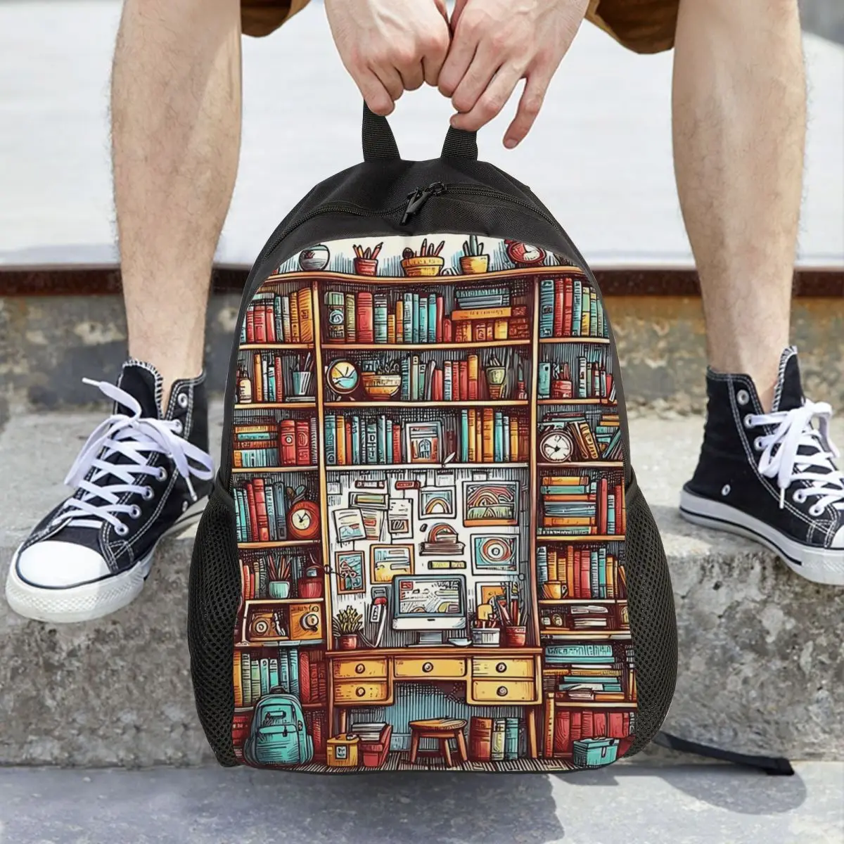 Cartoon Books Bookshelf Backpack Daypack Large Capacity Boys Girls BookBag School Bag Shoulder Bags for Men Women
Cartoon Books Bookshelf Backpack Daypack Large Capacity Boys Girls BookBag School Bag Shoulder Bags for Men Women