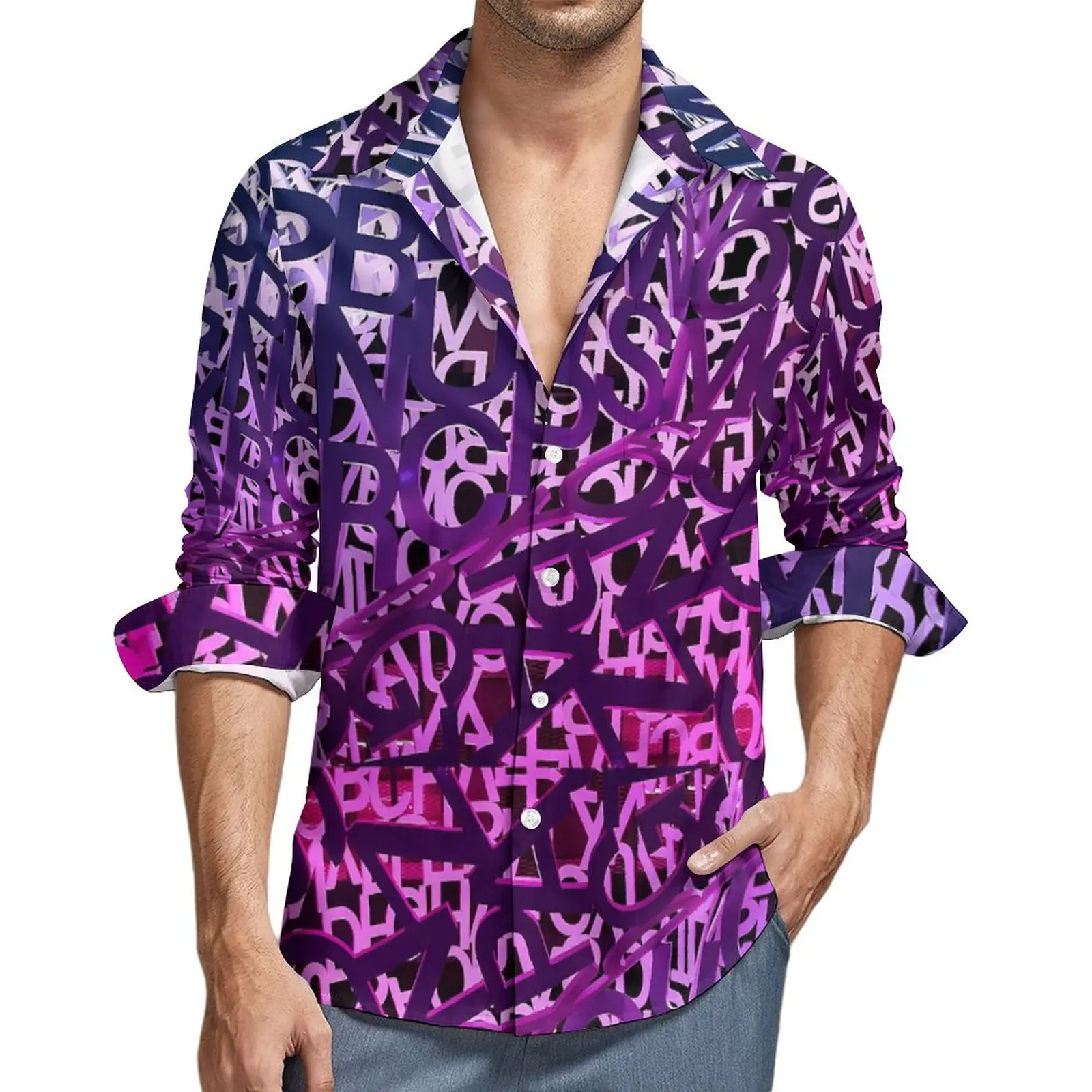 Abstract Letter Casual Shirts Man Purple Gradient Shirt Long Sleeve Cool Y2K Blouses Autumn Pattern Top Big Size
Abstract Letter Casual Shirts Man Purple Gradient Shirt Long Sleeve Cool Y2K Blouses Autumn Pattern Top Big Size