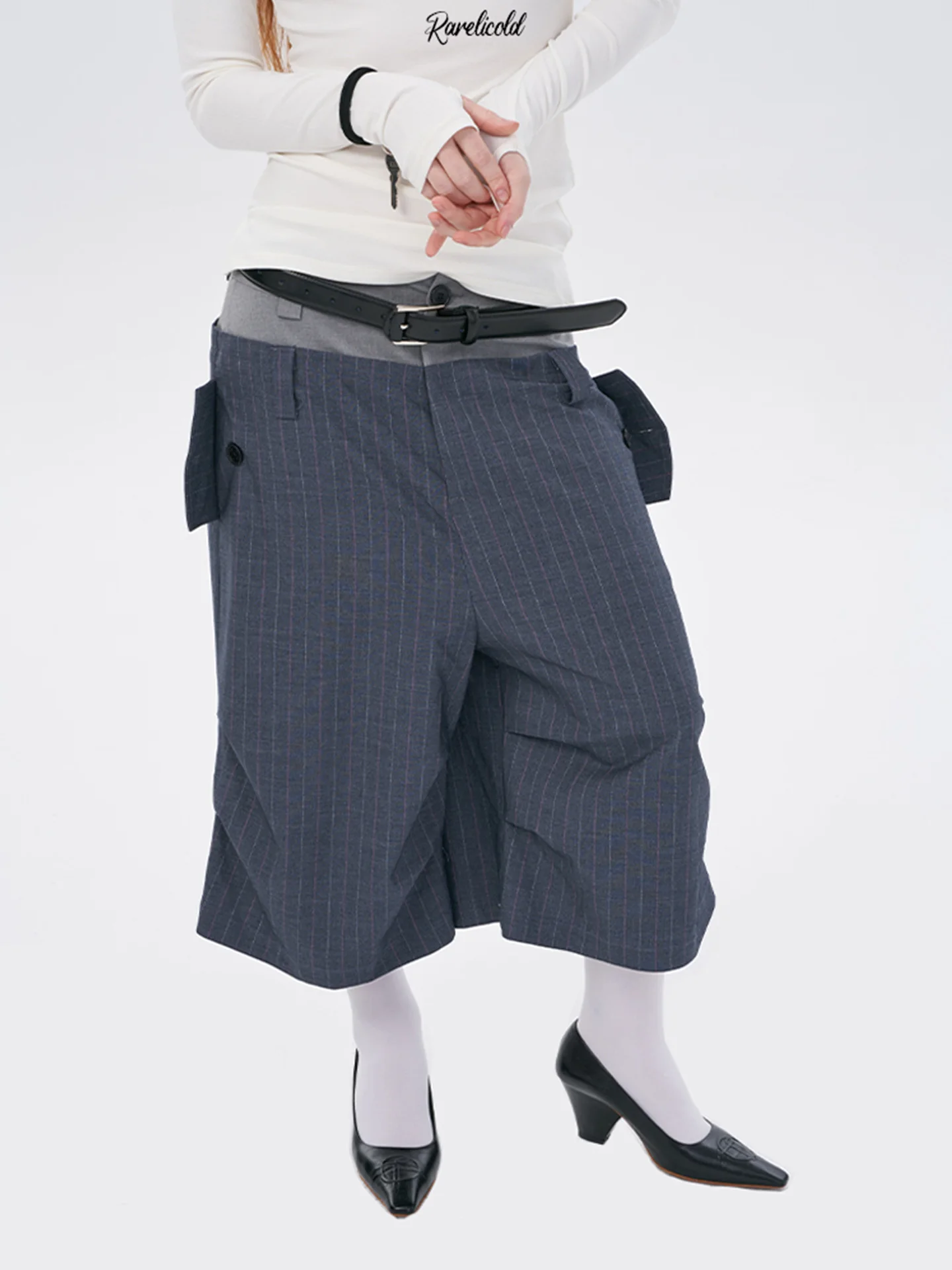 Rorio Rarelicold ey Double Waist Middle Pants Patchwork Stripe Casual Loose Fit Workwear Sle Polyester Spandex Blend
Rorio Rarelicold ey Double Waist Middle Pants Patchwork Stripe Casual Loose Fit Workwear Sle Polyester Spandex Blend