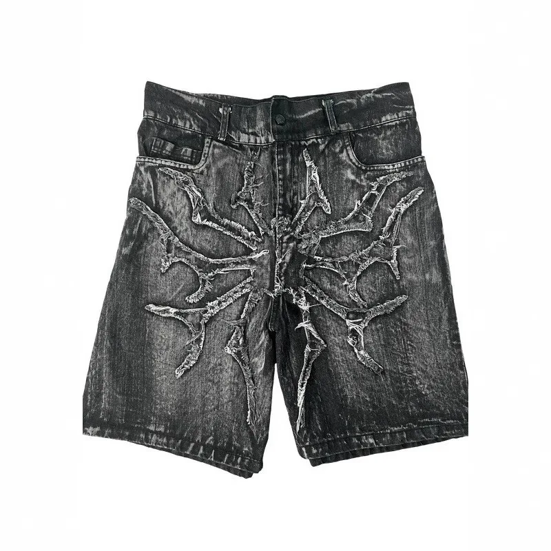 Men Y2K Denim Shorts American Retro Embroidered Irregular Denim Shorts Harajuku Gothic High Waist Shorts Streetwear
Men Y2K Denim Shorts American Retro Embroidered Irregular Denim Shorts Harajuku Gothic High Waist Shorts Streetwear