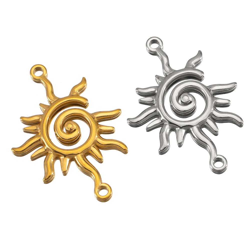 2pcs Stainless Steel Burning Sun Pendants Double Hole Connector Wave Line Charm Necklace Bracelet DIY Jewelry Making Accessories
2pcs Stainless Steel Burning Sun Pendants Double Hole Connector Wave Line Charm Necklace Bracelet DIY Jewelry Making Accessories