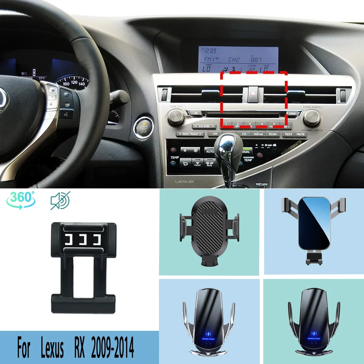 Car Phone Holder For Lexus RX 2009 2010 2011 2012 2013 2014 Mobile Phone Support Car Mounts Wireless Charging Accessories
Car Phone Holder For Lexus RX 2009 2010 2011 2012 2013 2014 Mobile Phone Support Car Mounts Wireless Charging Accessories