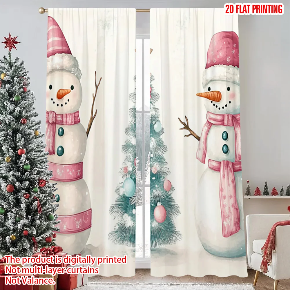 2pcs 2D flat printing Christmas Window Drapes Pink Christmas tree with snowman Versatile Durable Polyester Without Electricity
2pcs 2D flat printing Christmas Window Drapes Pink Christmas tree with snowman Versatile Durable Polyester Without Electricity