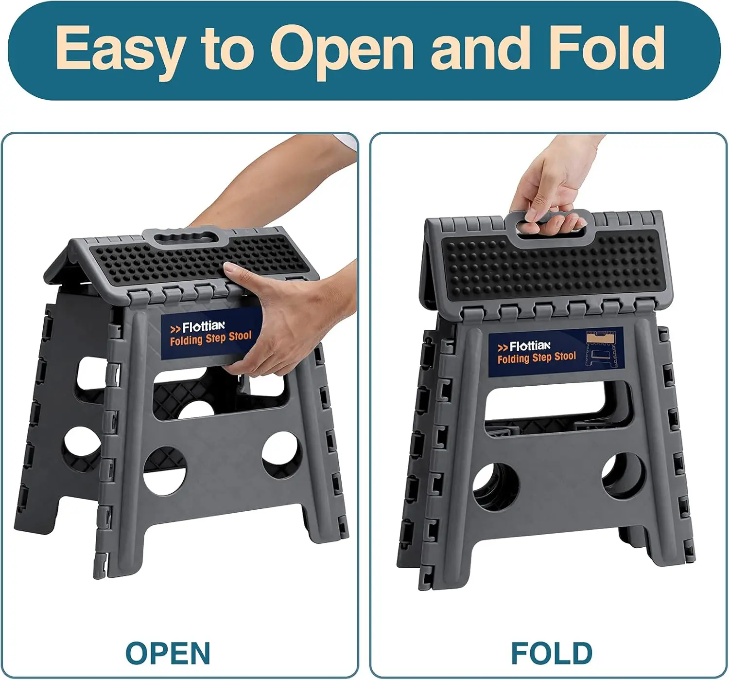 Flottian 13"" Folding Step Stool For Adults And Kids Holds Up To 300 Lbs,Non-Slip Folding Stools With Handle, Compact Plastic
Flottian 13"" Folding Step Stool For Adults And Kids Holds Up To 300 Lbs,Non-Slip Folding Stools With Handle, Compact Plastic