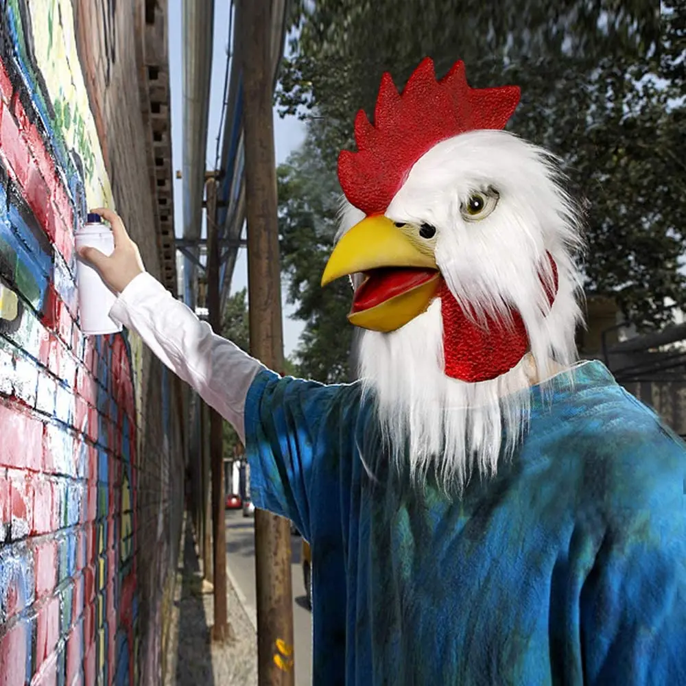 Rooster Mask, Halloween Novelty Costume Party Latex Animal Head Chicken Cock Cosplay Props - White
Rooster Mask, Halloween Novelty Costume Party Latex Animal Head Chicken Cock Cosplay Props - White