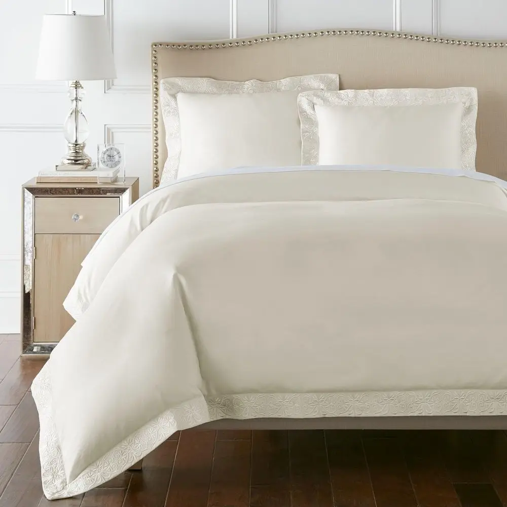Ariane Duvet Cover Set 100 Certified Egyptian Cotton, Scroll Embroidery, King, Ivory
Ariane Duvet Cover Set 100 Certified Egyptian Cotton, Scroll Embroidery, King, Ivory
