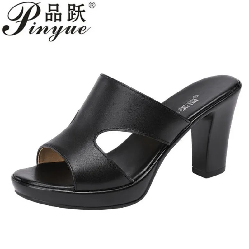 8cm 10cm Women's Slippers Genuine Leather Sandals Summer High Heels Women Shoes Woman Summer Slippers Sandals Fashion Shoe 32-43
8cm 10cm Women's Slippers Genuine Leather Sandals Summer High Heels Women Shoes Woman Summer Slippers Sandals Fashion Shoe 32-43