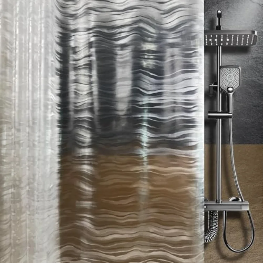 Clear Plastic Shower Curtain Liner - PEVA Waterproof Lightweight Bathroom Shower Liner with Striped Design, Standard Size 70x72
Clear Plastic Shower Curtain Liner - PEVA Waterproof Lightweight Bathroom Shower Liner with Striped Design, Standard Size 70x72