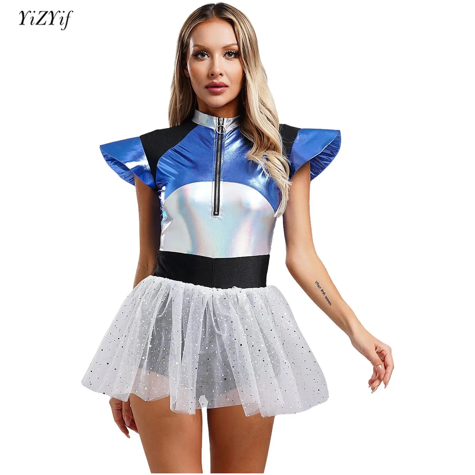 Womens Alien Astronaut Cosplay Costume Fly Sleeve Metallic Sequins Tulle Skirt Boyshorts Spaghetti Jumpsuit Masquerade Dress up
Womens Alien Astronaut Cosplay Costume Fly Sleeve Metallic Sequins Tulle Skirt Boyshorts Spaghetti Jumpsuit Masquerade Dress up
