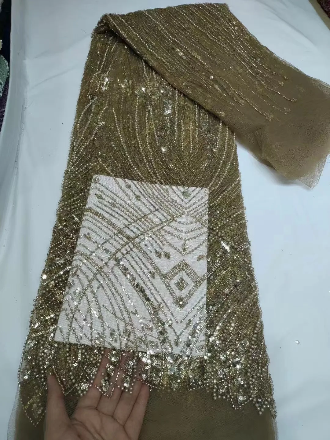 African Lace Fabric with Sequins, Mesh Lace, Luxury Beads, Embroidered Tulle, Sewing Accessories, High Quality, 2024
African Lace Fabric with Sequins, Mesh Lace, Luxury Beads, Embroidered Tulle, Sewing Accessories, High Quality, 2024